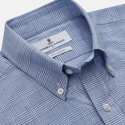 Pale Blue Multi Check Cotton Weekend Fit Williams Shirt Image 2