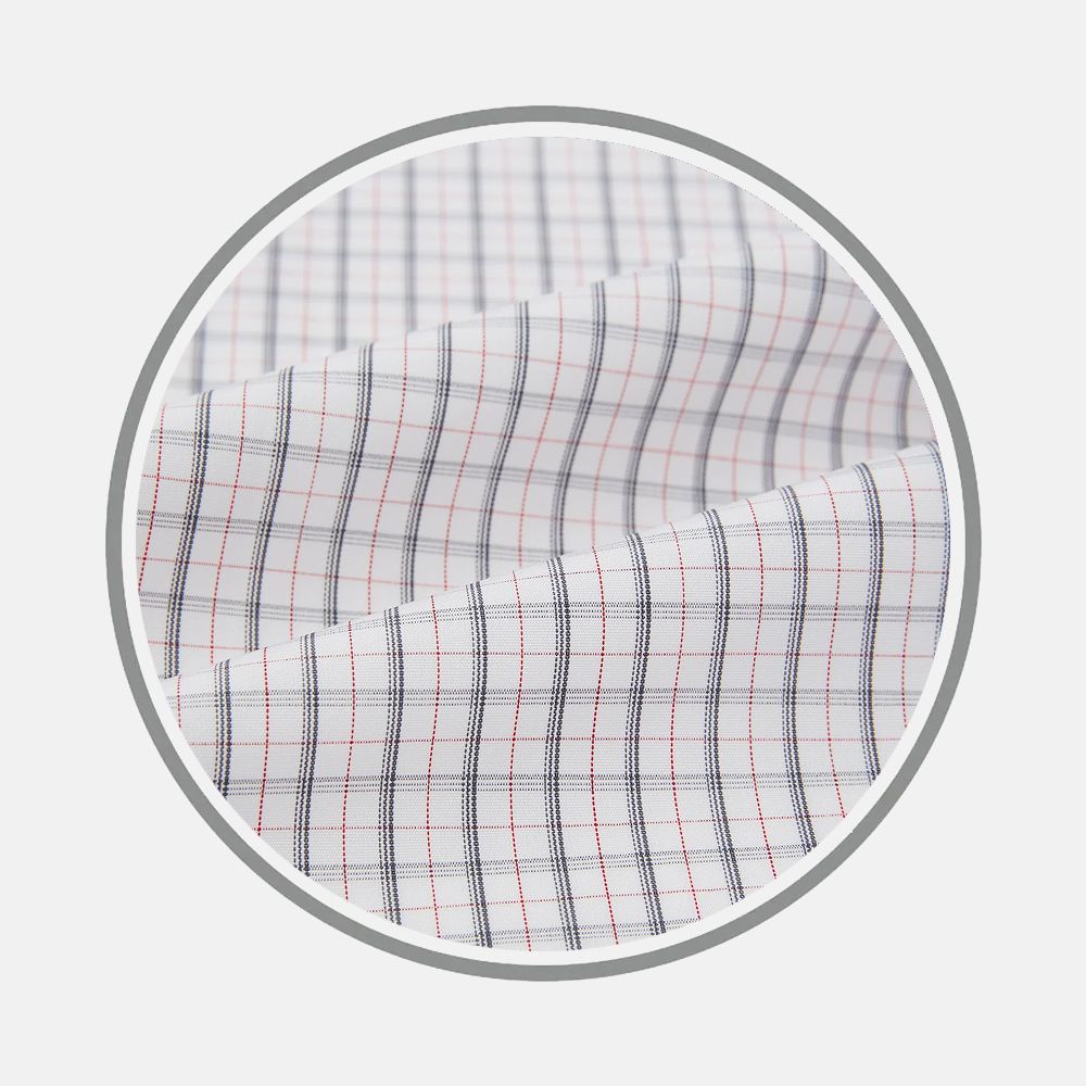 Blue and Red Graph Check Fabric
