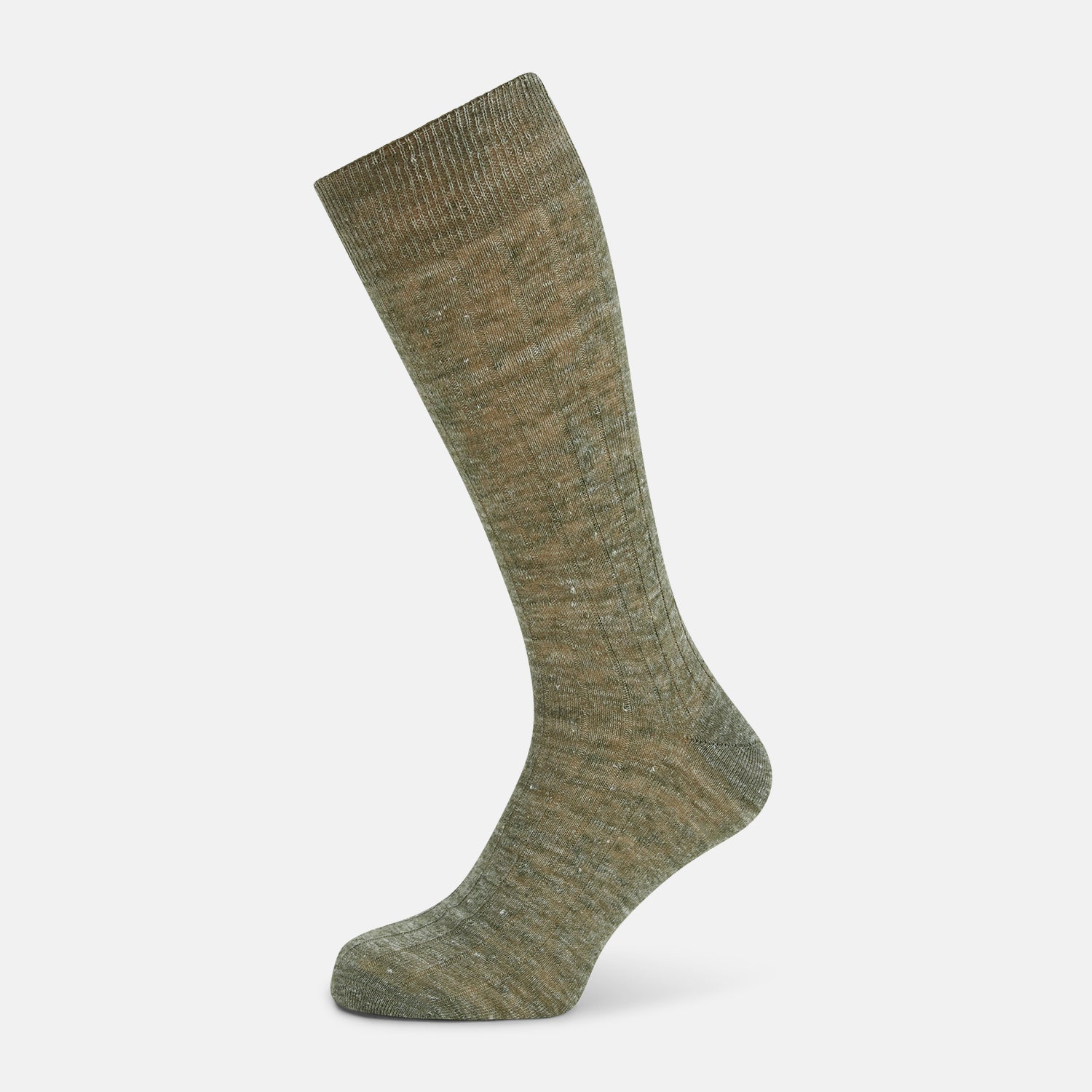 View 1 of product Forest Green Linen Mid-Length Socks