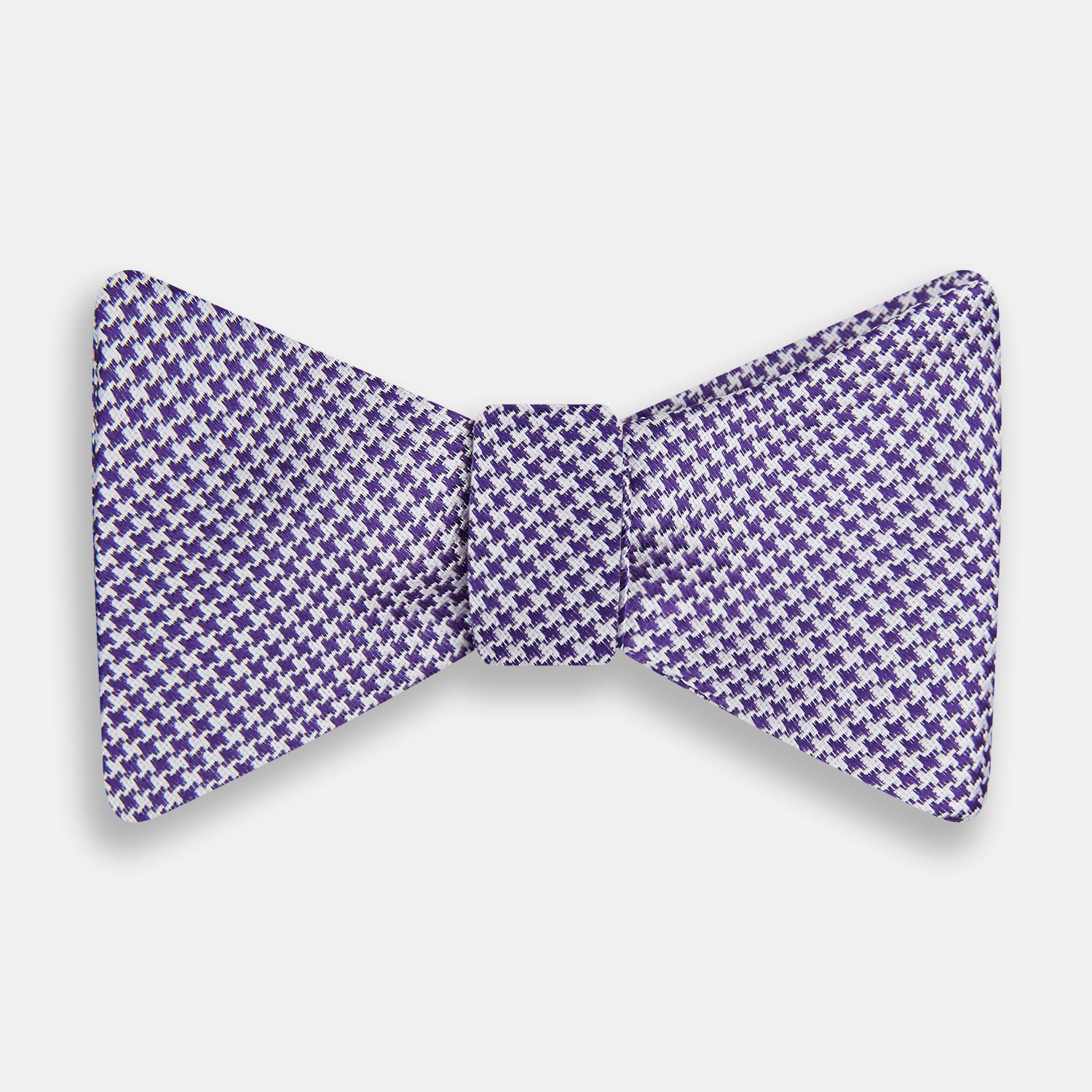 View 1 of product Purple and White Hounstooth Silk Bow Tie