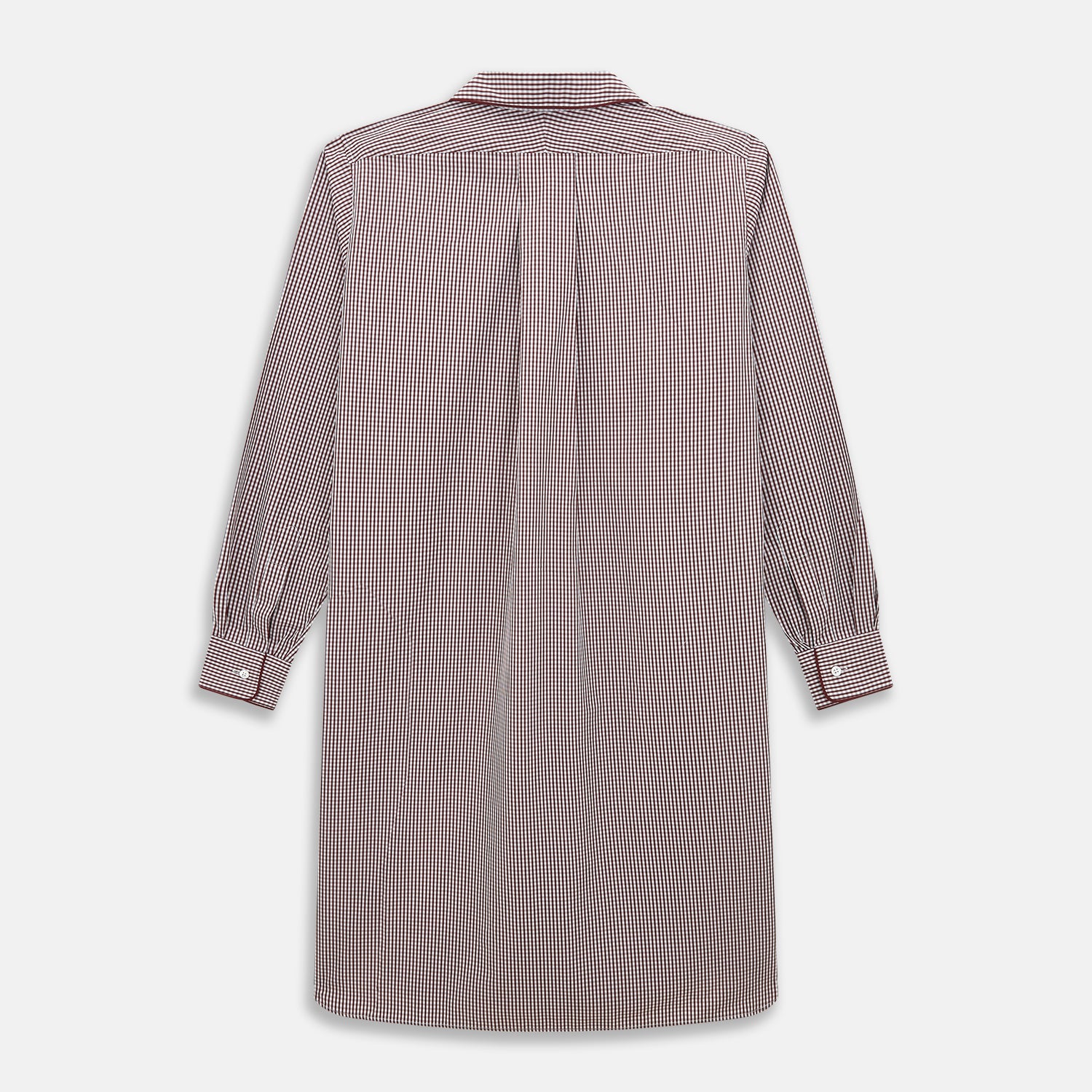 View 3 of product Burgundy Micro Check Winston Long Nightshirt