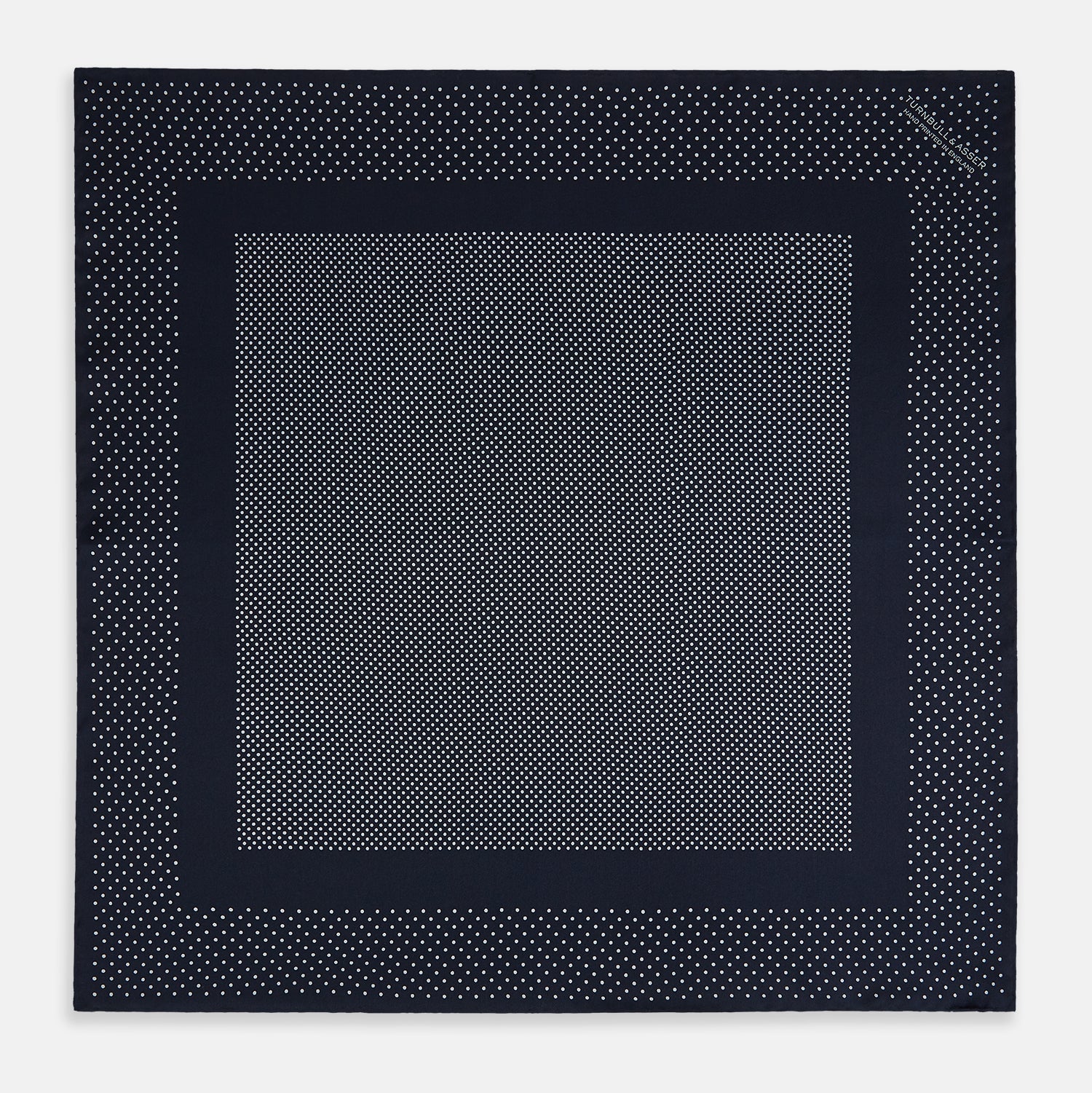 Navy and Grey Dot Silk Pocket Square