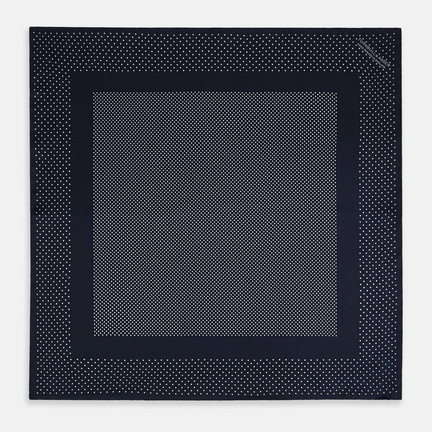 View 4 of product Navy and Grey Dot Silk Pocket Square