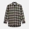 View 1 of product Green & Purple Check Weekend Fit Linen Shirt with Dorset Collar and 1 Button Cuffs