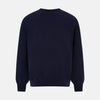 View 3 of product Navy Fine Merino V-Neck Jumper