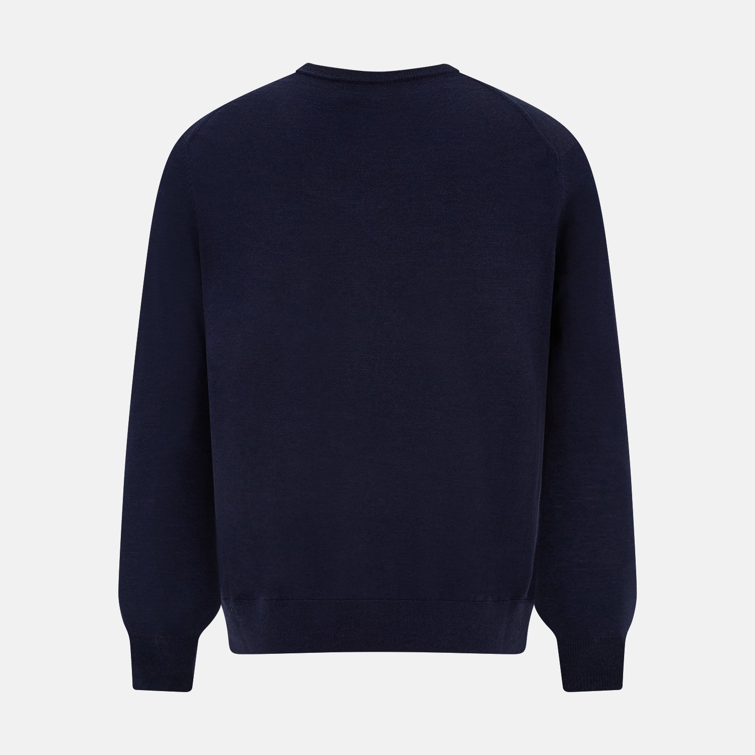 View 8 of product Navy Fine Merino V-Neck Jumper