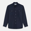 View 1 of product Navy Weekend Fit Nevis Cotton-Cashmere Shirt With Dorset Collar And 1-Button Cuffs
