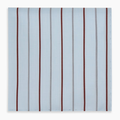 Burgundy Wide Pinstripe Hand-Rolled Handkerchief Image 3