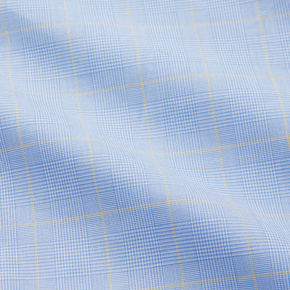 Yellow and Blue Prince of Wales Check Mayfair Shirt