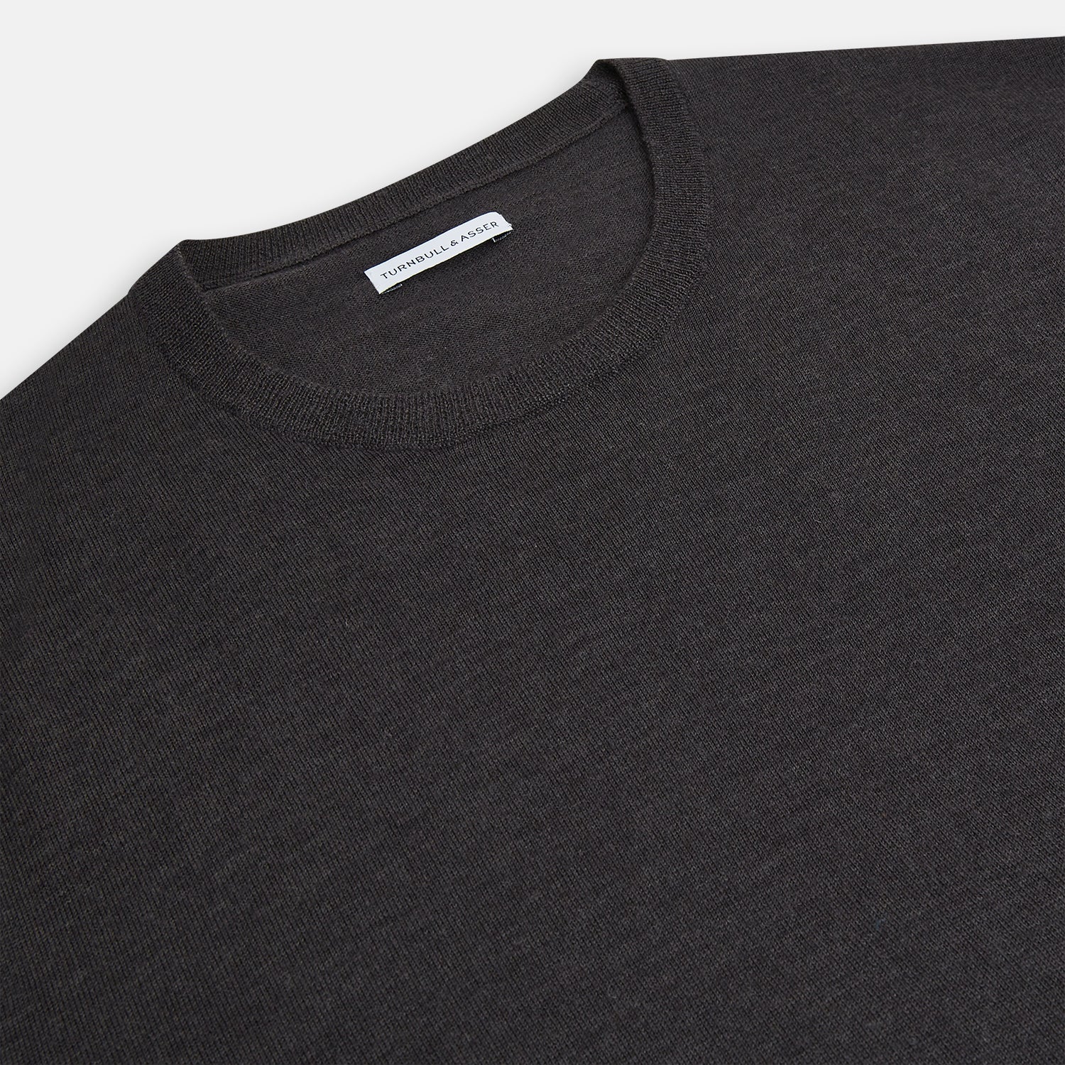 View 2 of product Charcoal Grey Fine Merino Round Neck Jumper