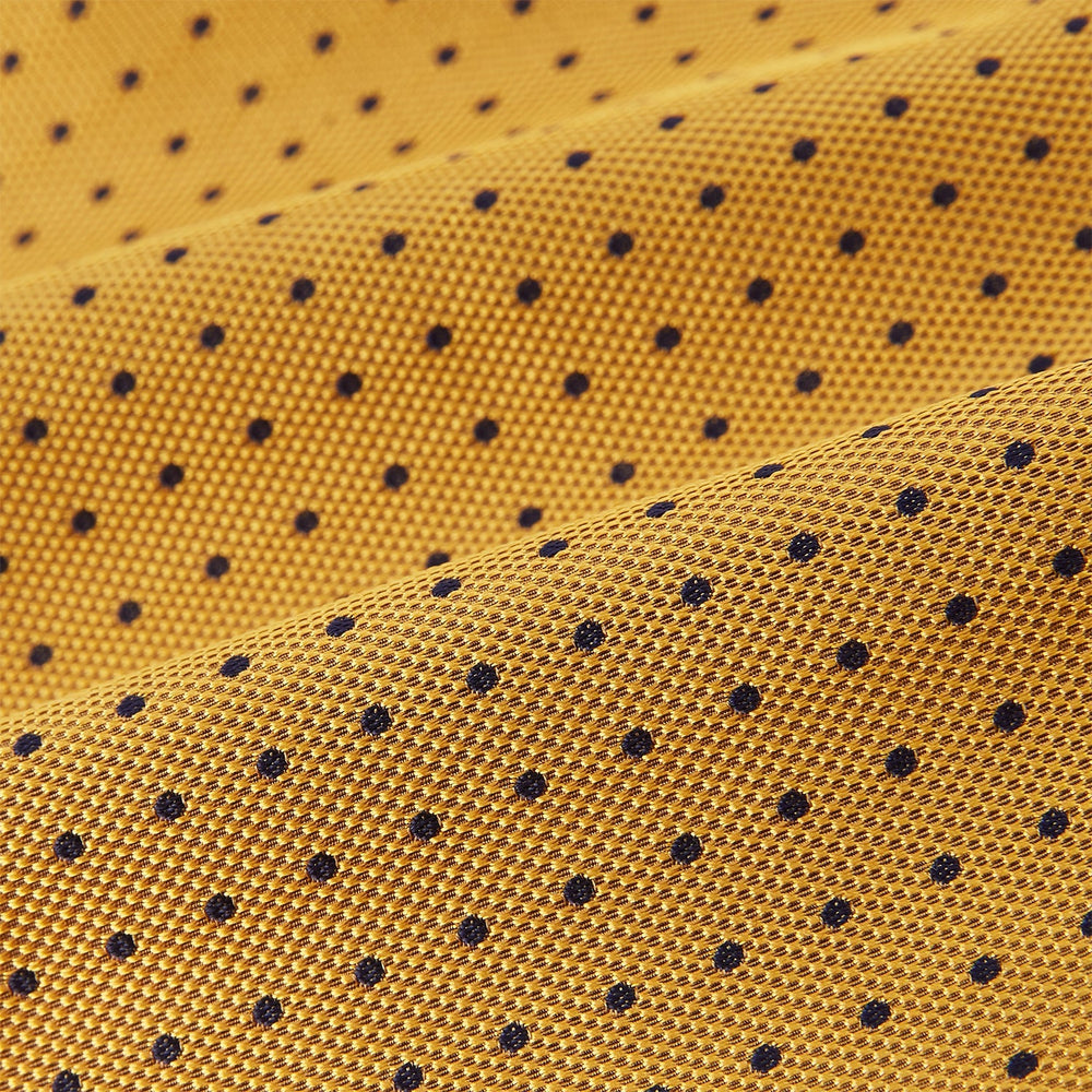 Navy and Yellow Micro Dot Silk Cravat