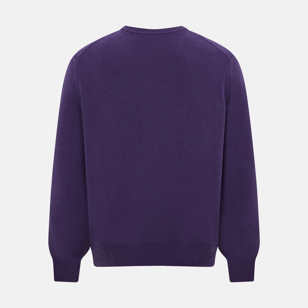 Purple Cashmere Round Neck Jumper