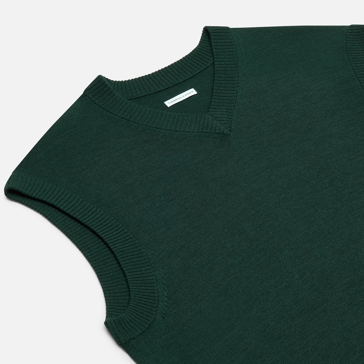 View 2 of product Petrol Green Fine Merino V-Neck Vest