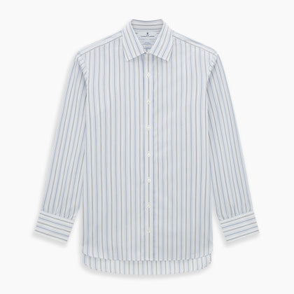 Navy and Blue Multi Stripe Mayfair Shirt Image 6
