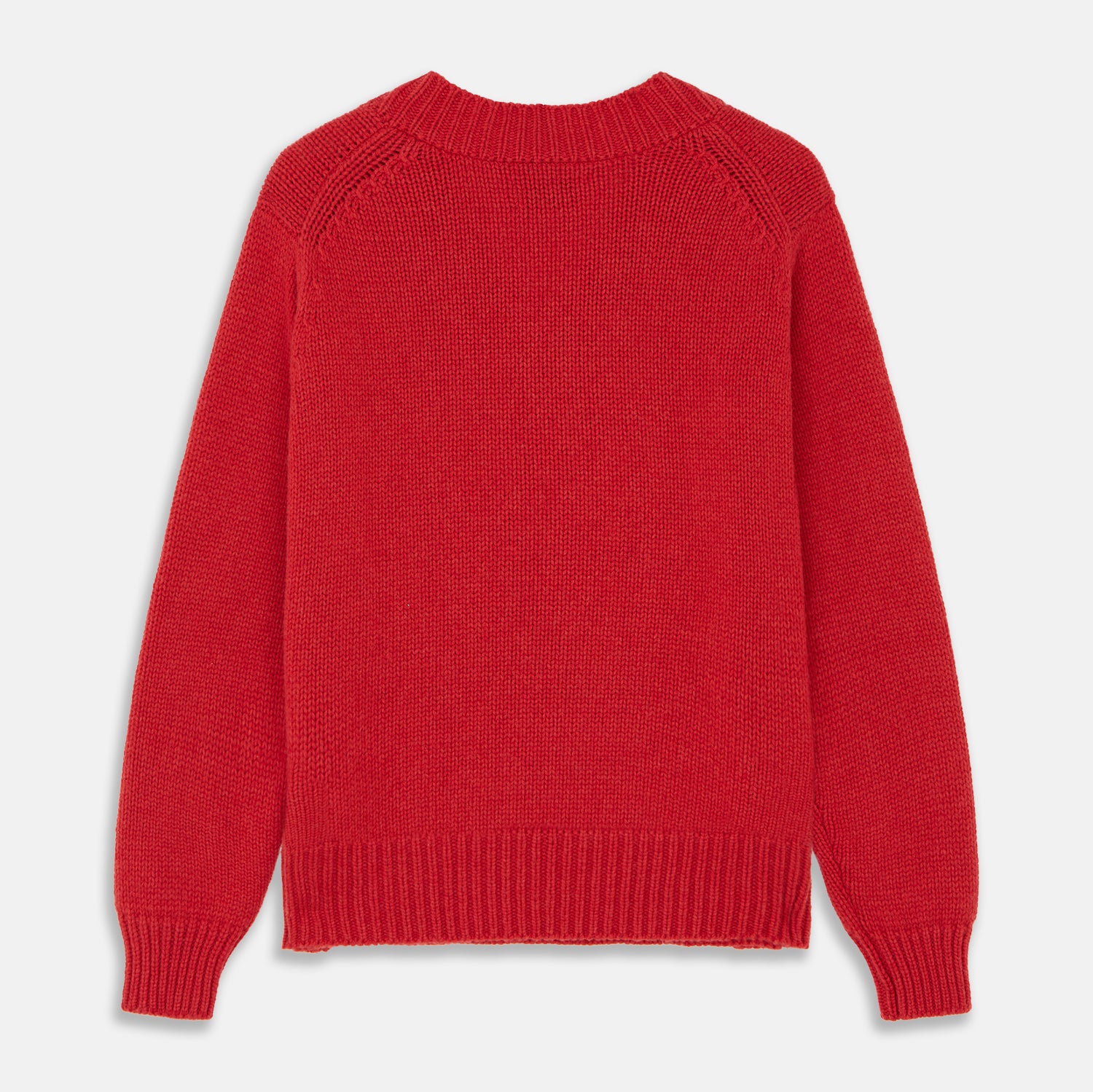 View 5 of product Raspberry Red Cashmere Edwards V-Neck Sweater