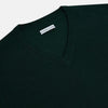 View 2 of product Forest Green Fine Merino V-Neck Jumper