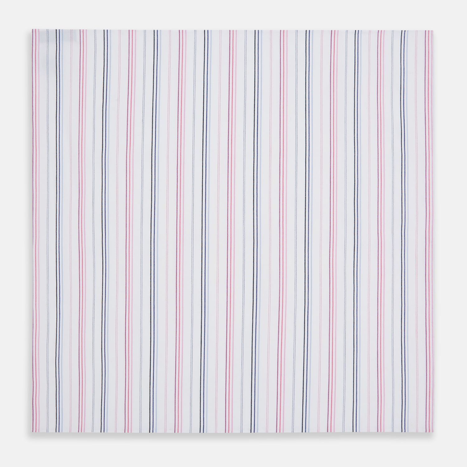 View 6 of product Hand Rolled Pink and Blue Multi Stripe Handkerchief