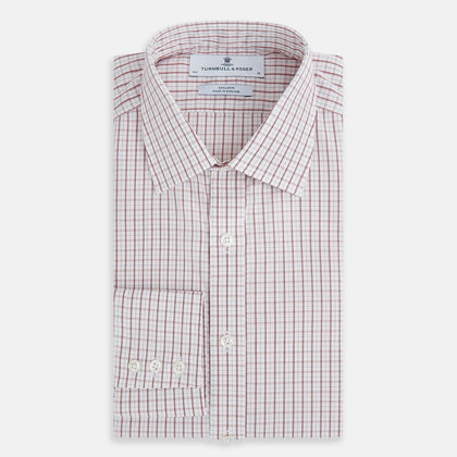 Red Tattersall Check Mayfair Shirt Image 4