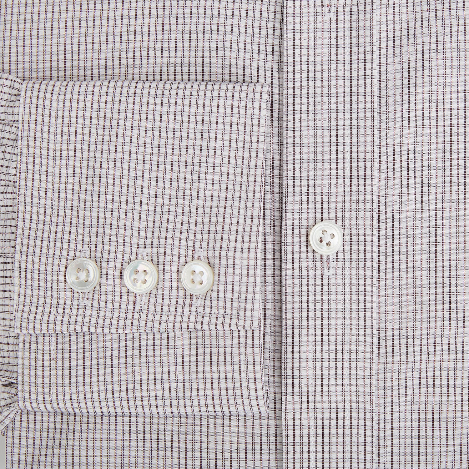 View 4 of product Burgundy Micro Tattersall Check Mayfair Shirt