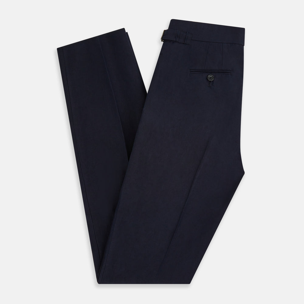 Navy Linen Henry Trousers