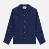 View 1 of product Navy and Blue Multi Stripe Silk Holiday Fit Winnington Shirt