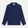 Navy and Blue Multi Stripe Silk Holiday Fit Winnington Shirt