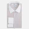 View 5 of product Red Double Stripe Shirt with Contrast T&A Collar and Cuffs