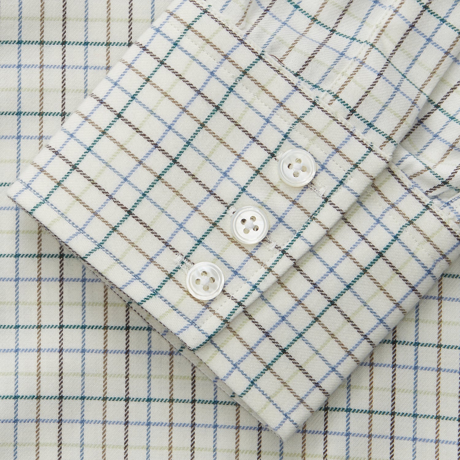 View 3 of product Green Tattersall Check Cashmerello Regular Fit Mayfair Shirt