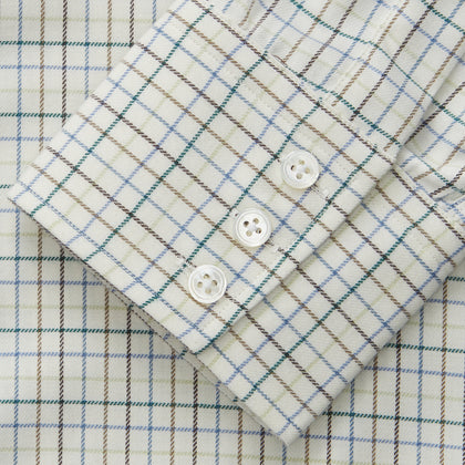 Green Tattersall Check Cashmerello Regular Fit Mayfair Shirt Image 2