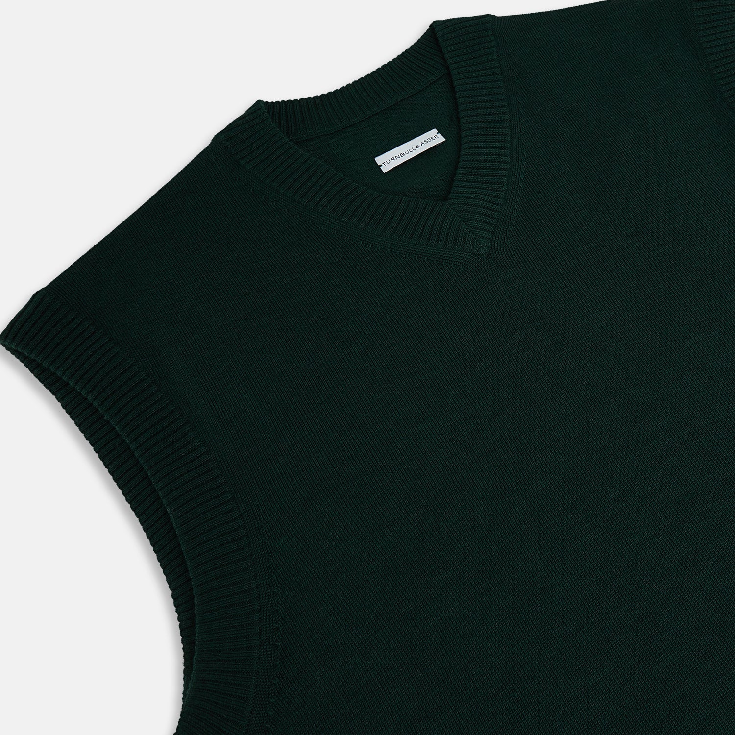 View 2 of product Forest Green Fine Merino V-Neck Vest