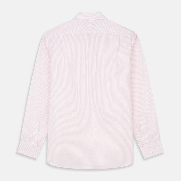 White and Pink Wide Stripe Shirt with Double Cuffs Image 4