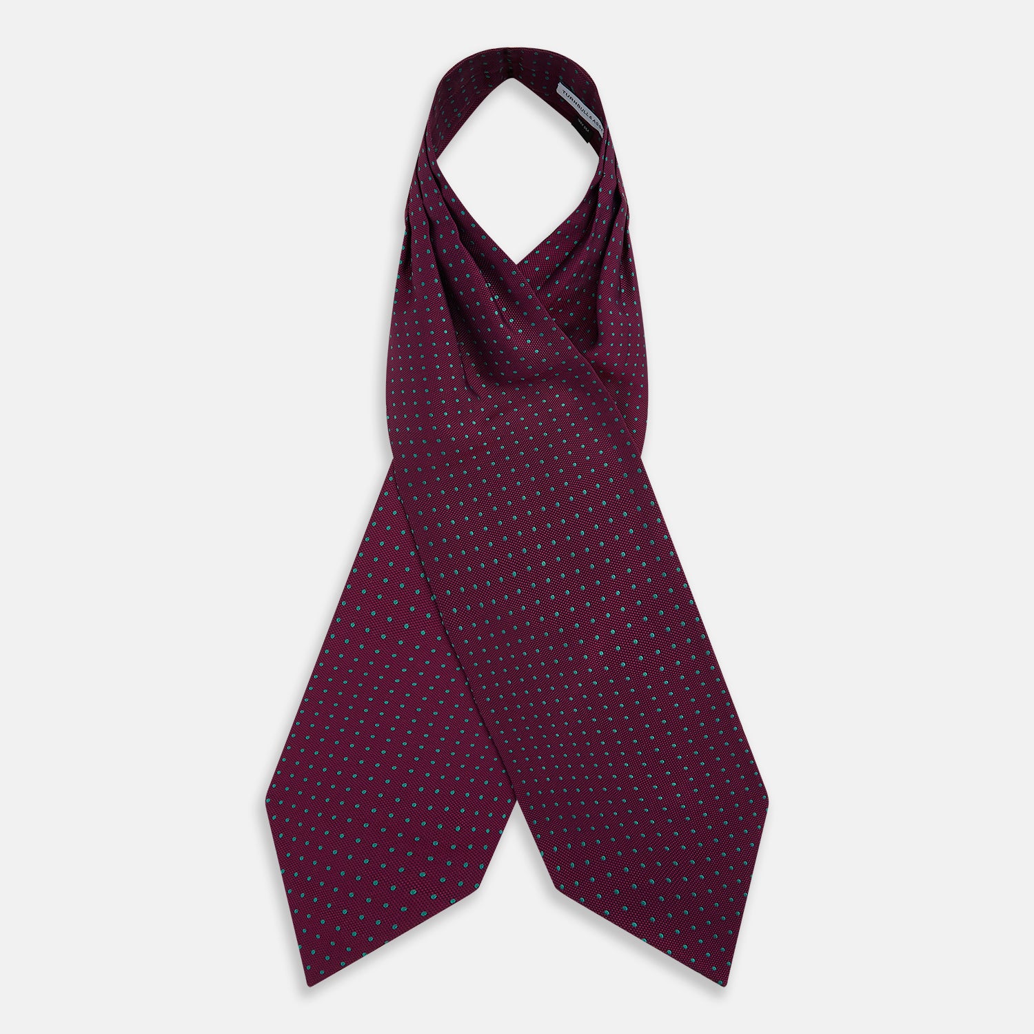 View 3 of product Green Micro Dot and Magenta Silk Cravat