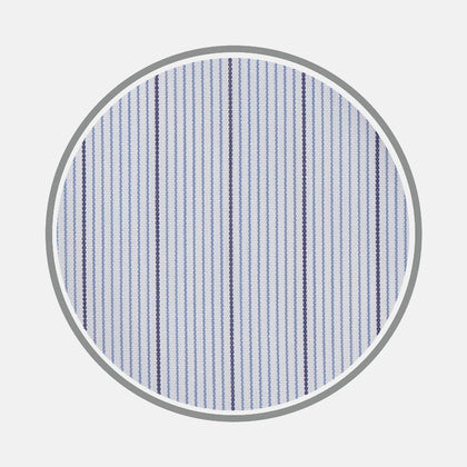 Blue and Navy Fine Stripe Cotton Fabric