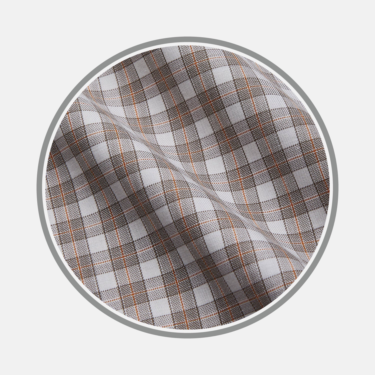 View 1 of product Grey and Peach Multi Check Cashmerello Fabric