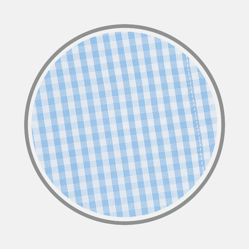 Light Blue Gingham Check Cotton Fabric
