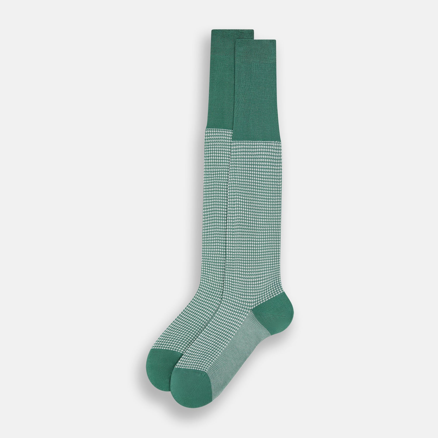 View 2 of product Ivory/green Houndstooth Long Socks