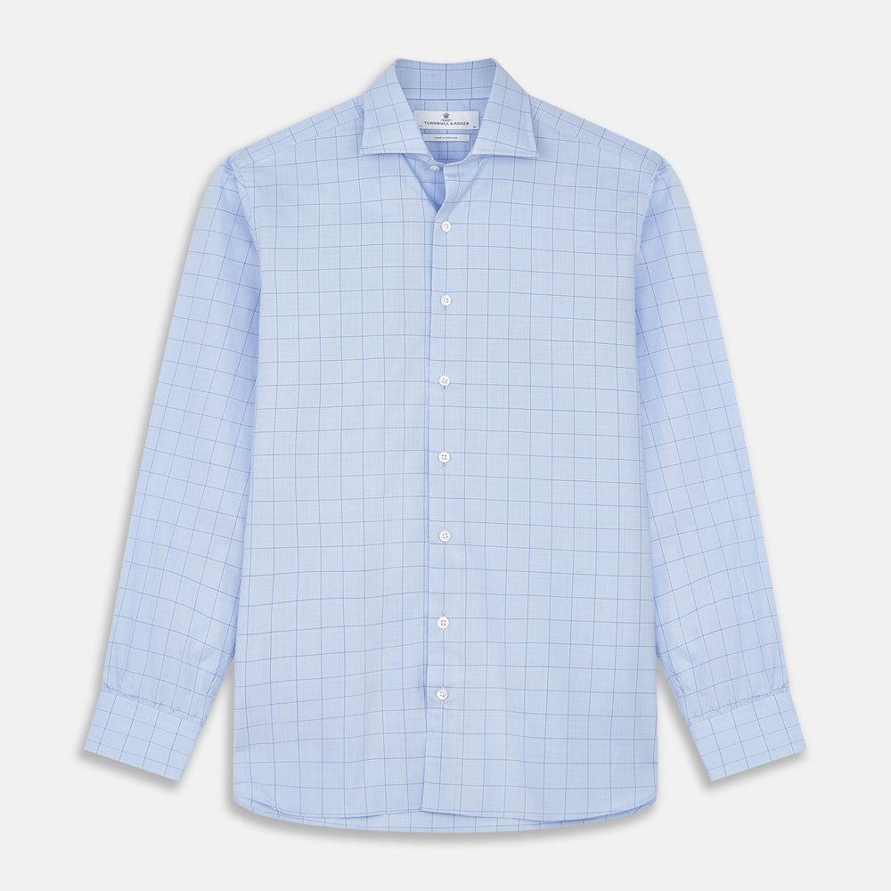 blue check dress shirt Light Blue Gingham Dress Shirt | Mizzen + Main