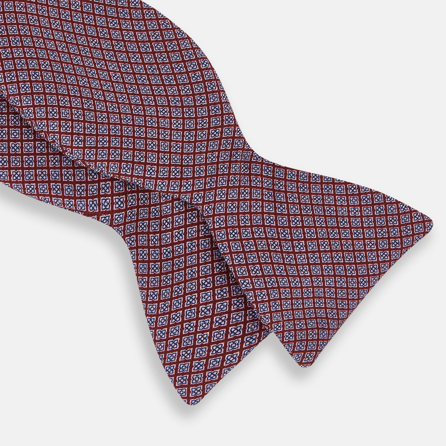 View 2 of product Indies Red Floral Square-Print Silk Bow Tie