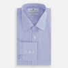 View 5 of product Blue Fine Check Sea Island Quality Cotton Shirt with T&A Collar and 3-Button Cuffs