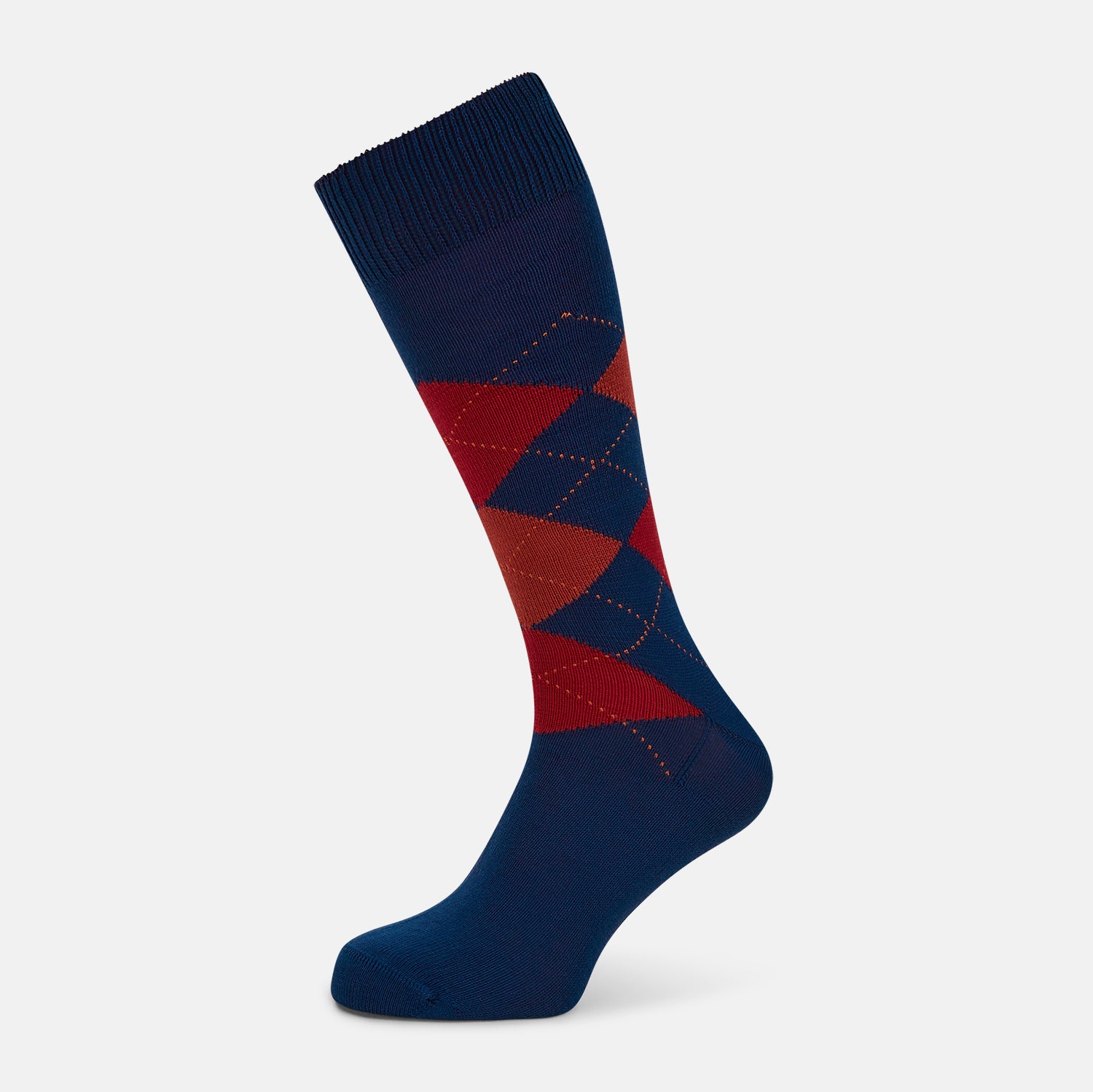 View 1 of product Royal Blue Check Mid-Length Socks