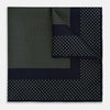 View 1 of product Navy and Melon Green Dot Silk Pocket Square