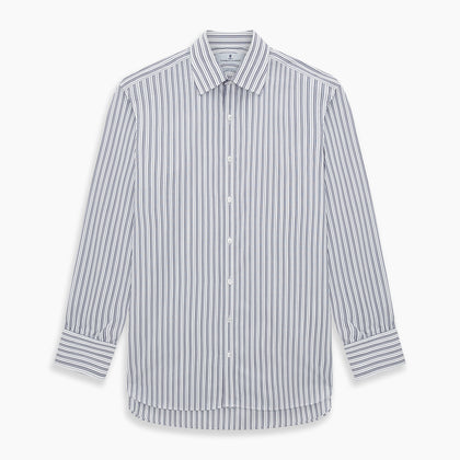 Navy Multi Stripe Mayfair Shirt Image 6