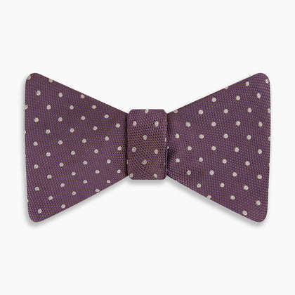 Lilac and Purple Micro Dot Silk Bow Tie Image 3