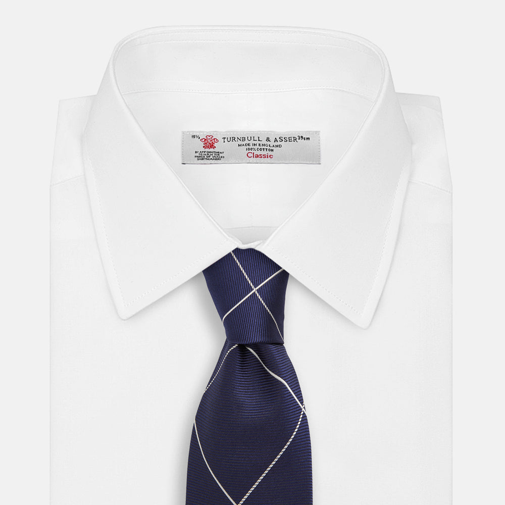 WINDOW PANE NAVY WHITE TIE