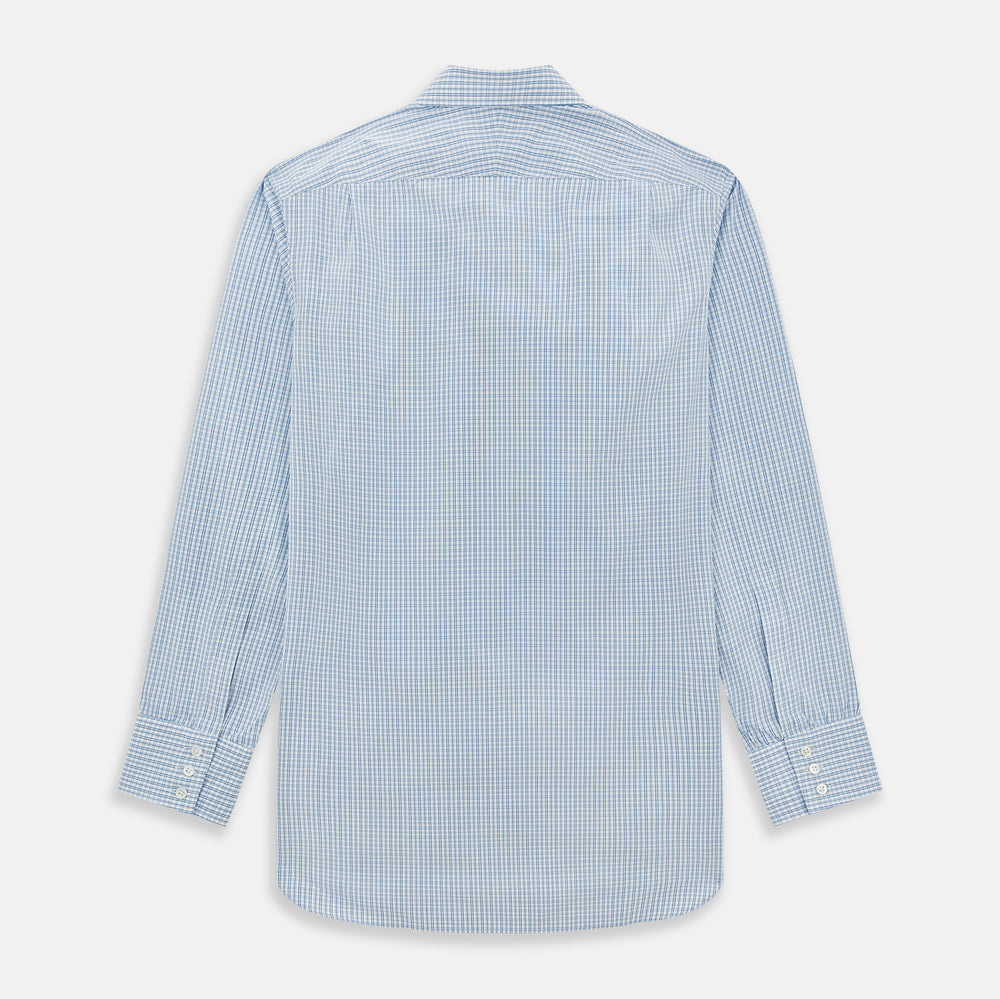 Sky Blue Micro Graph Check Mayfair Shirt