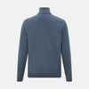 View 3 of product Blue Melange  Half-Zip Cashmere Jumper
