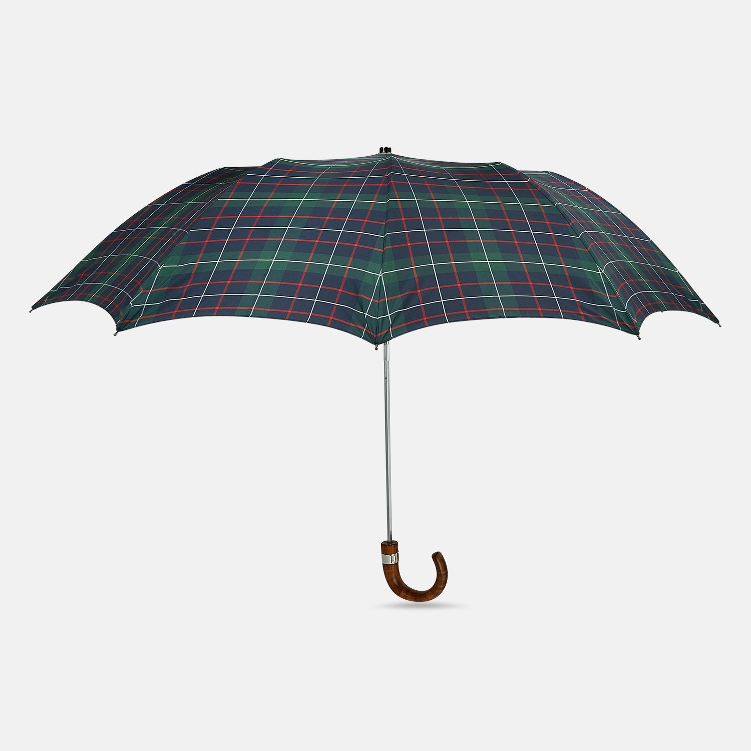 View 1 of product Colquhoun Tartan Telescopic Umbrella with Brown Maple Crook Handle