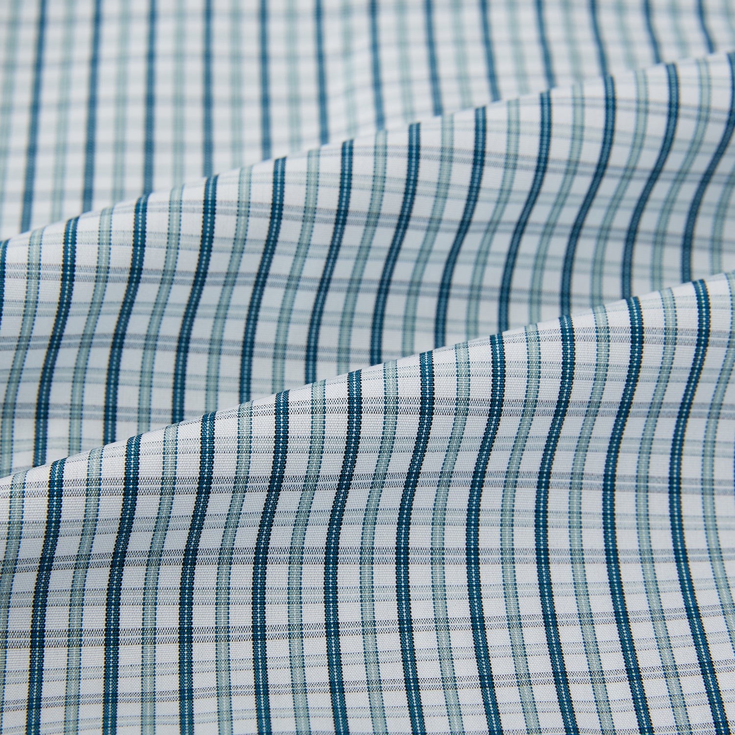 Light Petrol Micro Tattersall Check Mayfair Shirt