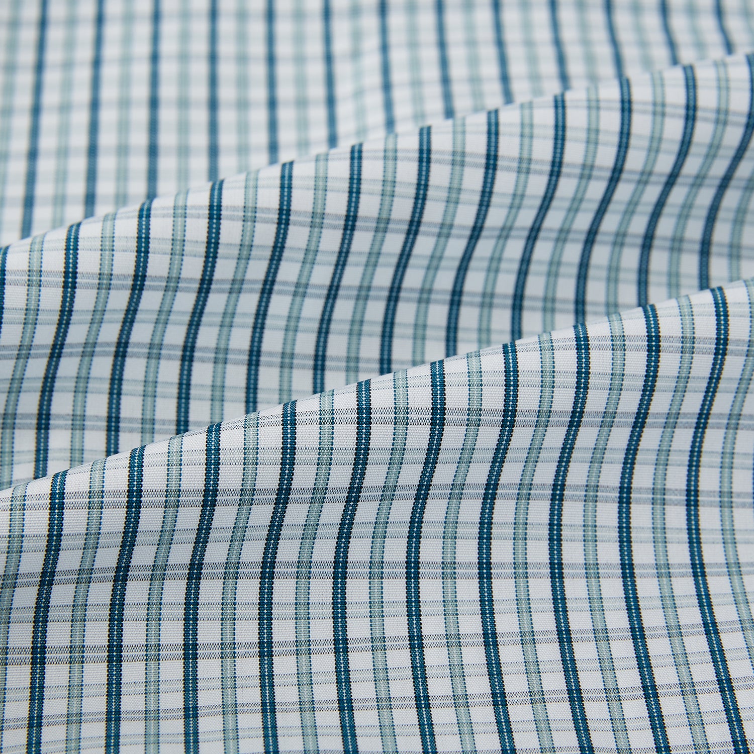 View 6 of product Light Petrol Micro Tattersall Check Mayfair Shirt