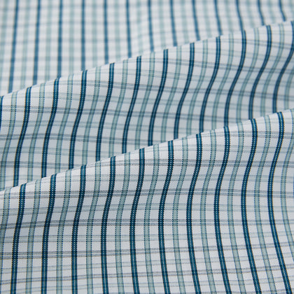 Light Petrol Micro Tattersall Check Mayfair Shirt Image 5